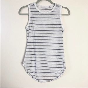 Athleta Gray Striped Tank Top